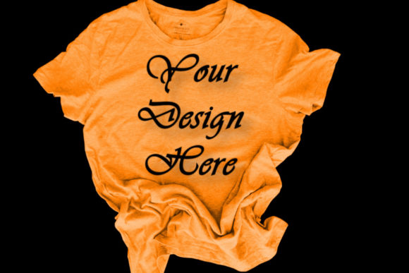 Black Background Mockups, Orange T-shirt