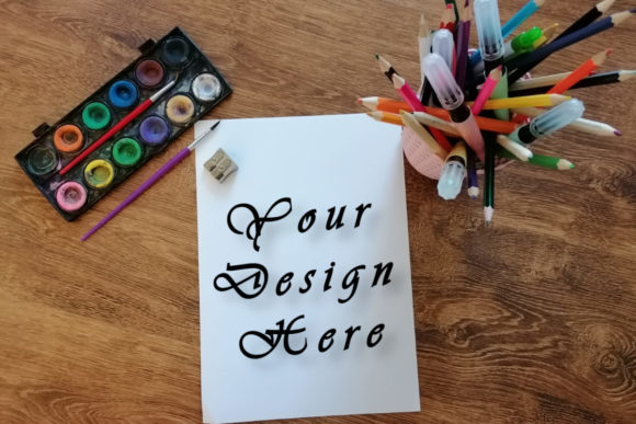 Black Paper Mockups, Sheet A4 Mock Up & Print Templates