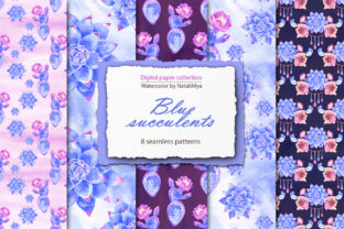 Blue Succulents - Boho Papers Pack Textures