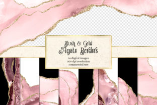 Blush and Gold Agate Borders for Textures