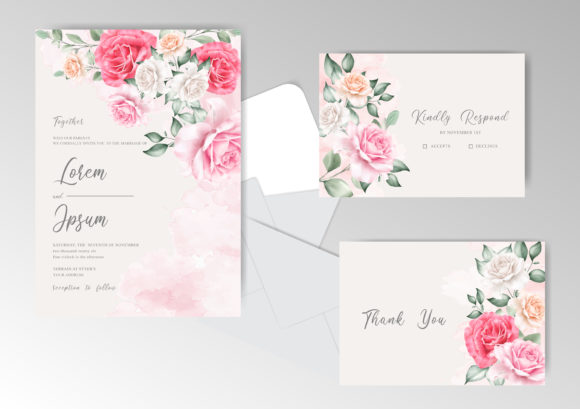 Floral Wedding Invitation Card Template