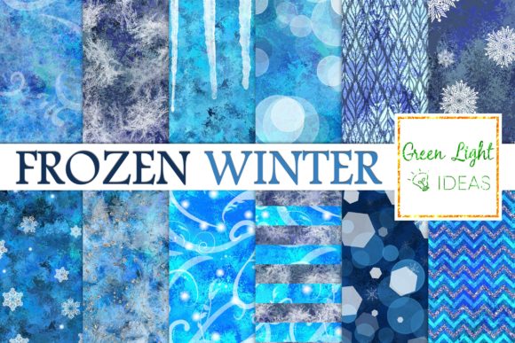 Frozen Winter Snow Icy Digital Papers