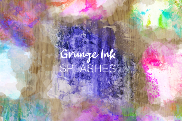 Grunge Ink Splashes Textures Backdrops for Crafts