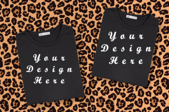 Mockups Black Shirts, Fold T-Shirts