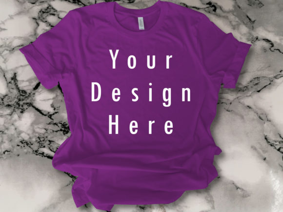 Mockups Purple Bella Canvas Tshirt and T-Shirts