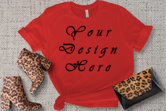 Mockups Red T-shirt, Bella Canvas 3001 T-Shirts