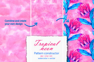 Neon Tropic Digital Paper Constructor and Textures