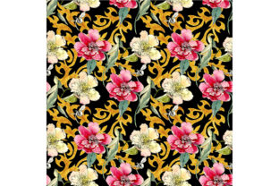 Oriental Pattern on a Black Background