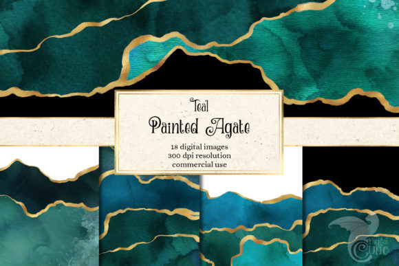 Painted Teal Agate Textures