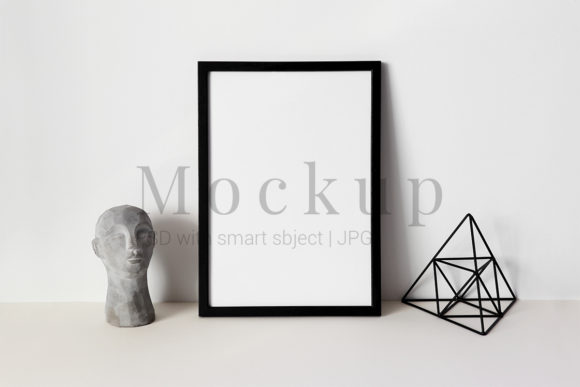 Photo Frame Mockup,Head,White Background & Frames Amp