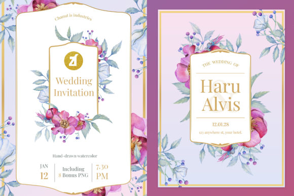 Prairie Rose Wedding Invitation Graphic and Print Templates