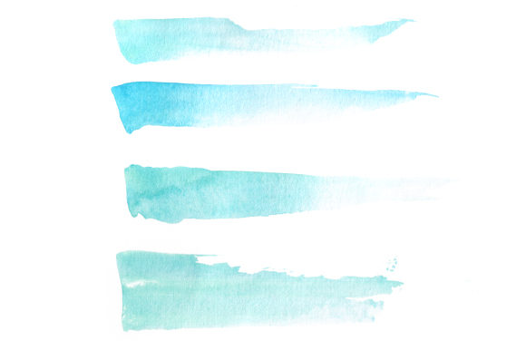 Robin Egg Blue Watercolor Brush Strokes & Designs Amp