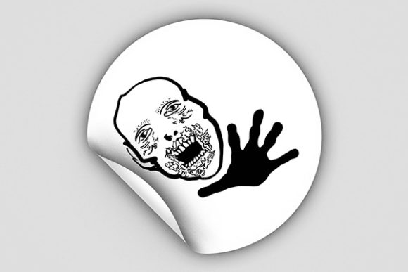 Scary Zombie Sticker Cut Out for Crafts