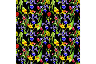 Seamless Pattern with Spring Flowers and Patterns