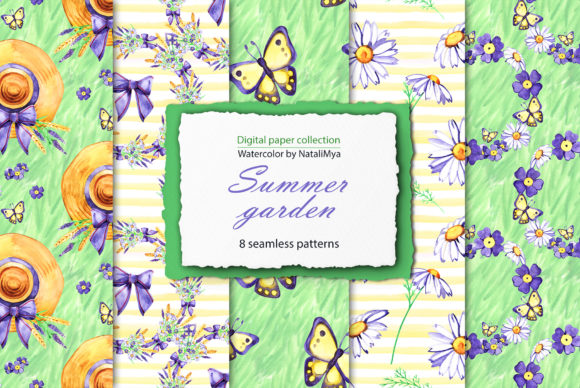 Summer Garden Digital Paper and Patterns