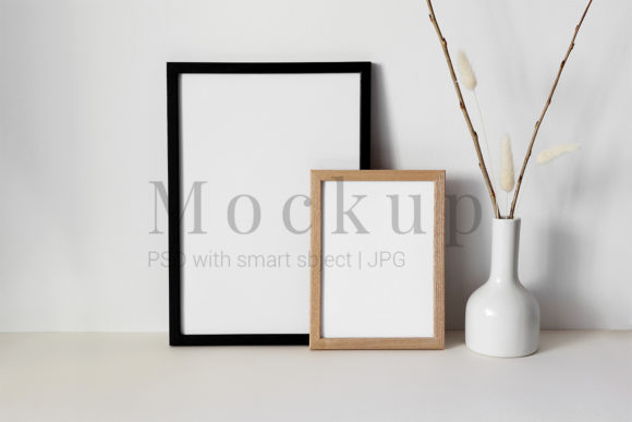 Two Mockups Photo Frame with Vase and Frames Amp